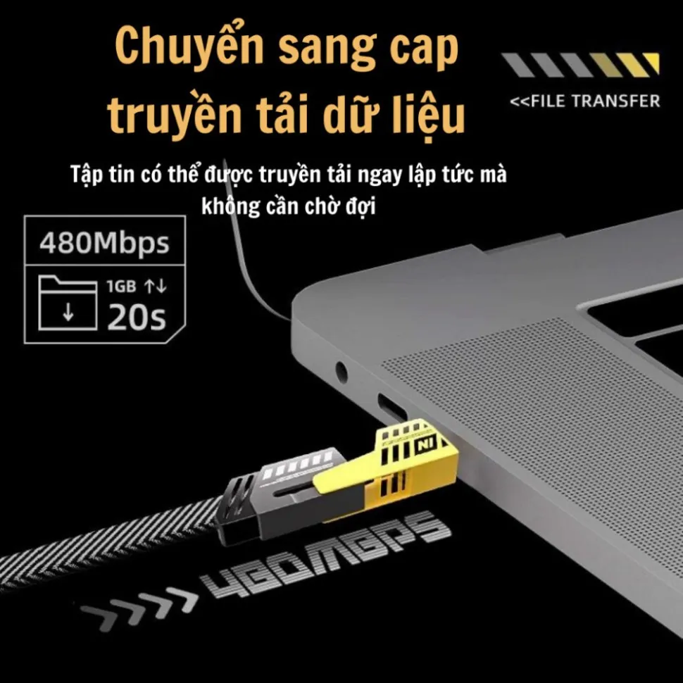 Ảnh Cáp Sạc Nhanh bọc vải dù 4 Trong 1 Sạc Chống Gẫy Chính Hãng Bảo Hành 16  tháng - Vinzy 4