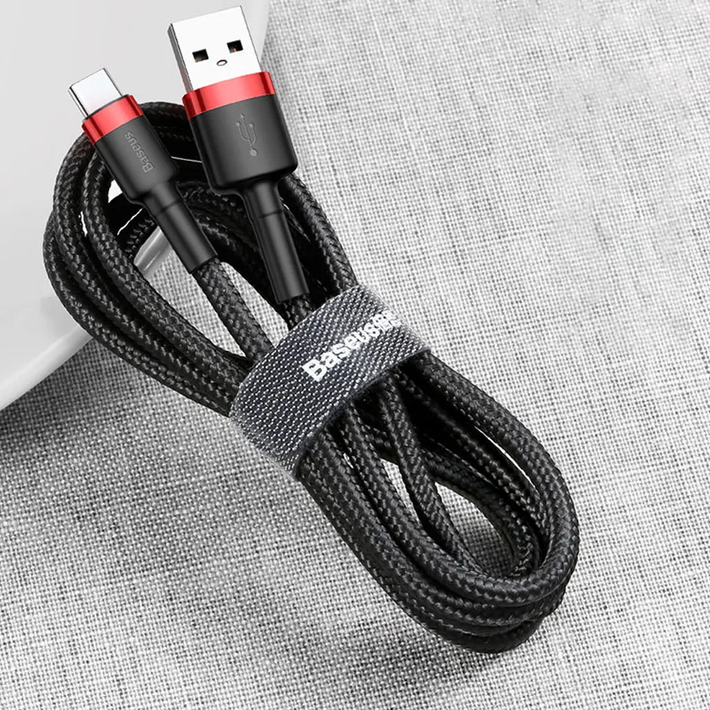 Ảnh Cáp sạc nhanh CHÍNH HÃNG Baseus Chuẩn USB ra Type C - Dây Bọc Dù Chống Gãy Gập - Siêu Bền 2