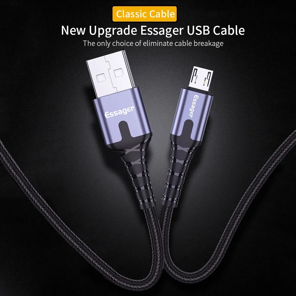 Ảnh Cáp sạc nhanh có đèn LED Essager Micro Type C USB dành Cho điện thoại Samsung Xiaom 2