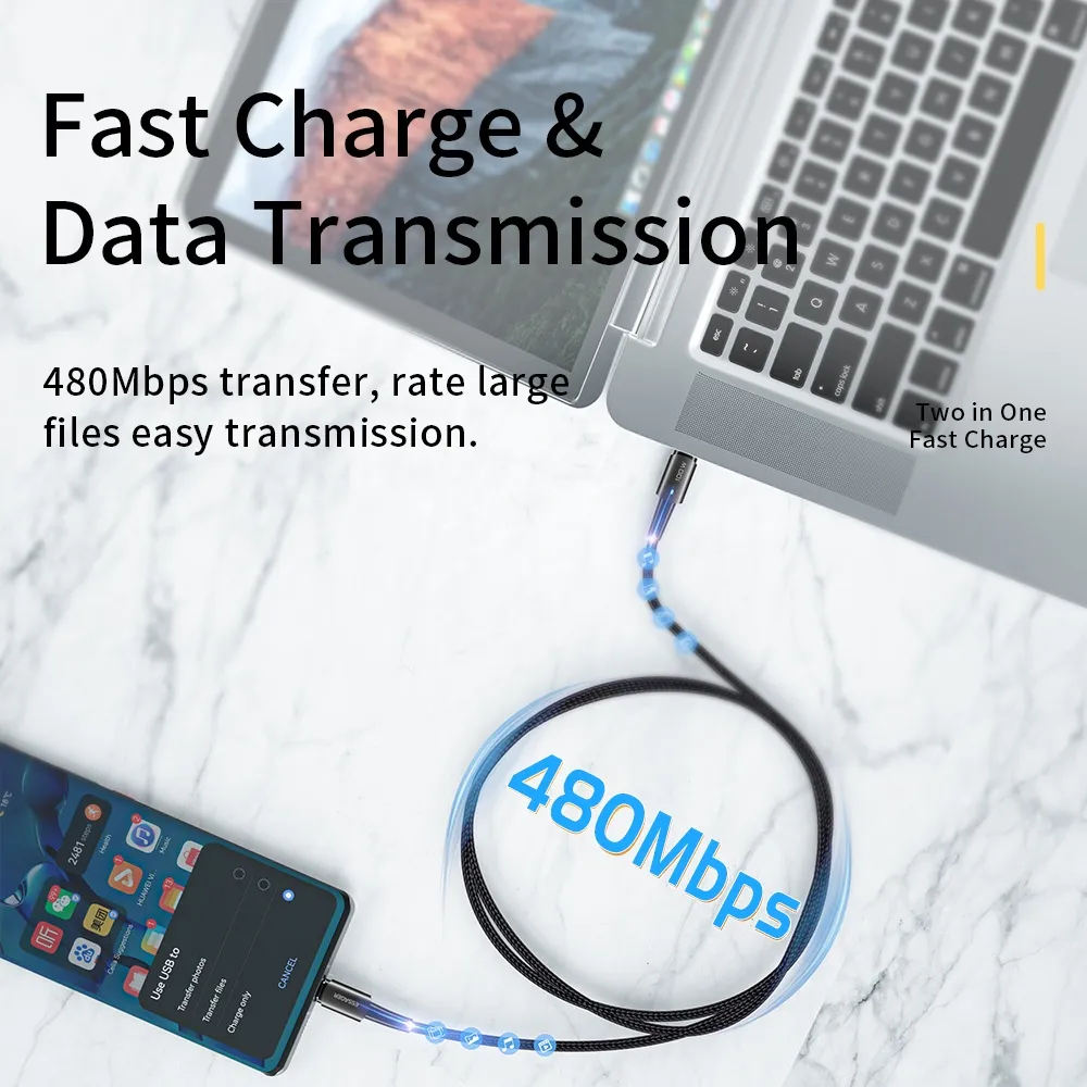 Ảnh Cáp sạc nhanh Essager Type C 60W/100W cho Samsung S22 S21 Ultra Xiaomi Mi 12 4