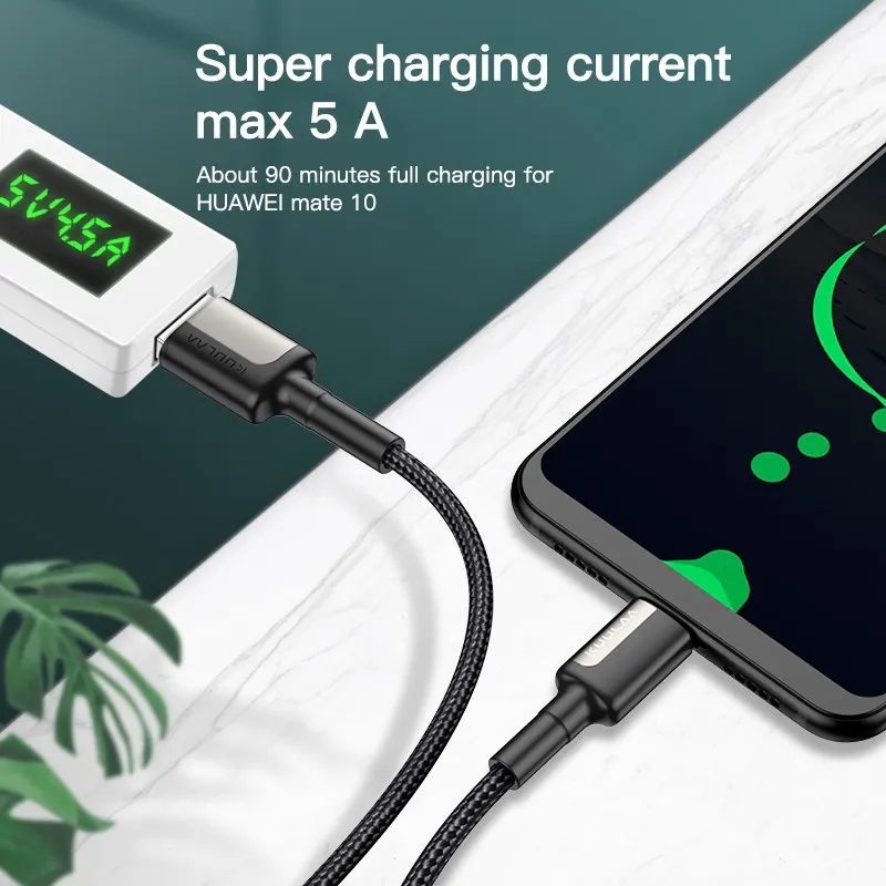 Ảnh Cáp Sạc Nhanh KUULAA Đầu Usb Type C 5A Cho Huawei Mate 20 Pro P20 Lite 2
