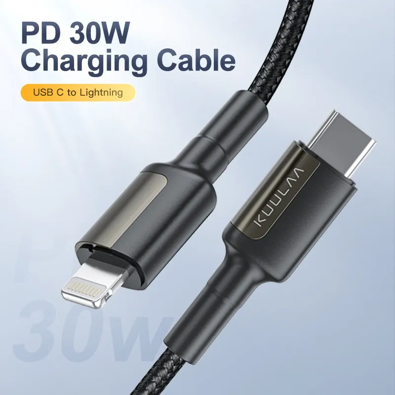 Ảnh Cáp sạc nhanh 
KUULAA cổng USB c sang lightning thích hợp cho Iphone 12 mini pro max 11 8 7 PD 20w 30w 1