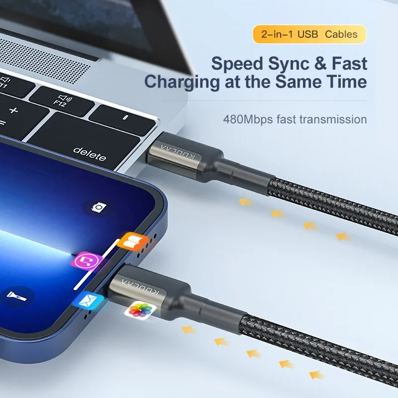 Ảnh Cáp sạc nhanh 
KUULAA cổng USB c sang lightning thích hợp cho Iphone 12 mini pro max 11 8 7 PD 20w 30w 3