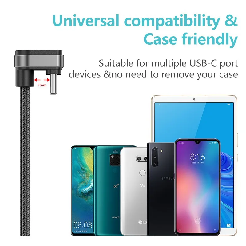 Ảnh Cáp Sạc Nhanh KUULAA USB Type C 180 Độ Chuyên Dụng Cho Samsung Huawei Xiaomi 1