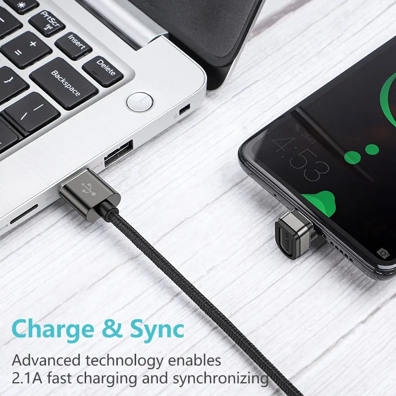Ảnh Cáp Sạc Nhanh KUULAA USB Type C 180 Độ Chuyên Dụng Cho Samsung Huawei Xiaomi 2