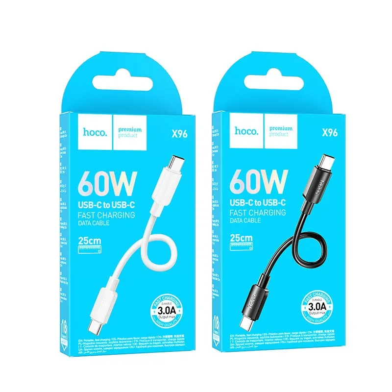 Ảnh Cáp Sạc Nhanh PD 60W Chính Hãng Hoco Chuẩn Kết Nối Hai Đầu Type C Siêu Ngắn 25CM Sử Dụng Cho Pin Dự Phòng 1