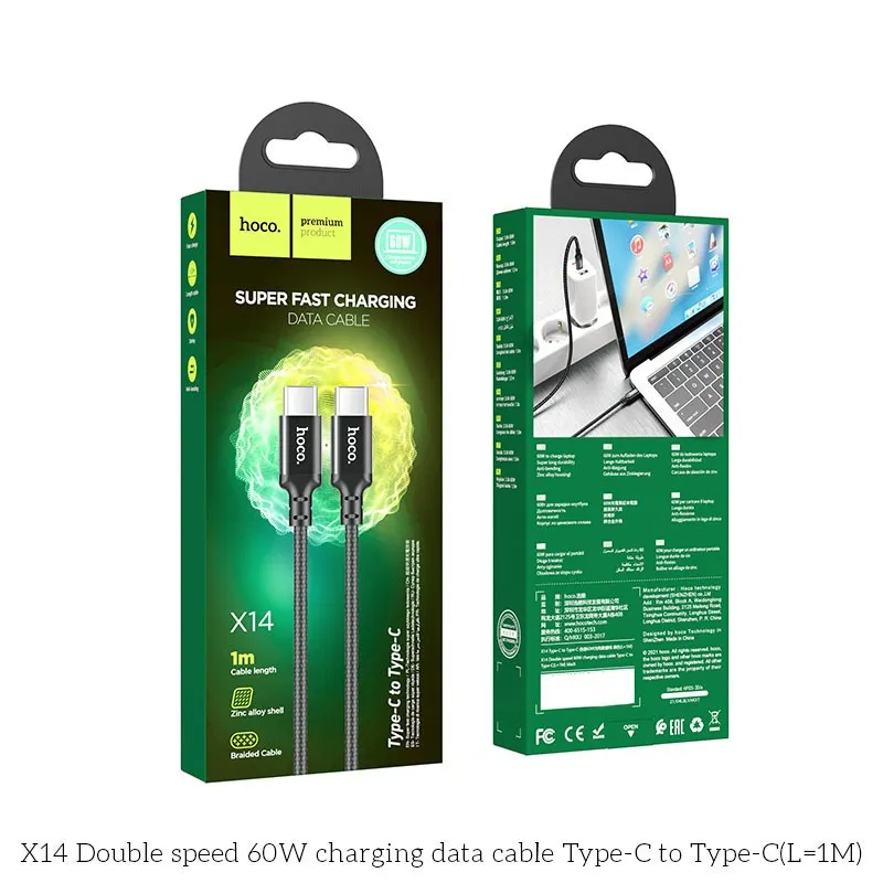 Ảnh Cáp Sạc Nhanh PD 60W Hoco Type-C, Tốc Độ Truyền Tải Dữ Liệu Nhanh X2 Lần Cho IP15,16, Ss,Xiaomi,Oppo 1