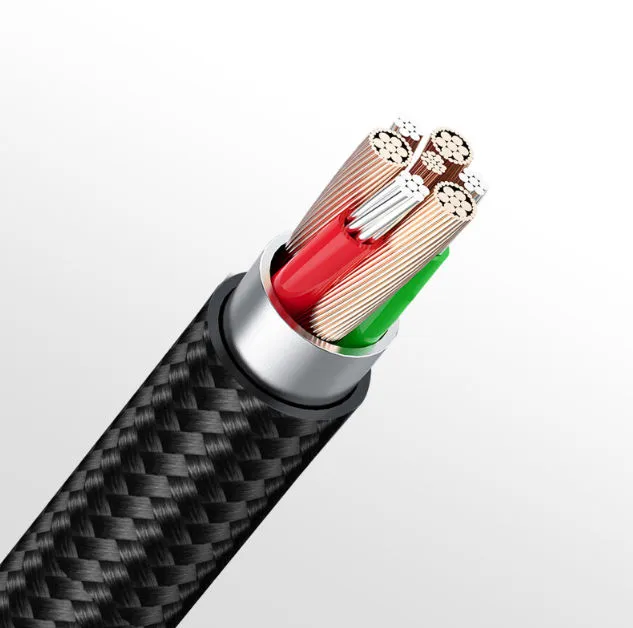 Ảnh Cáp Sạc nhanh Trusmi 66W 3 in 1 C TO C/L/M 66W Braided Cable Black 1.2M 1