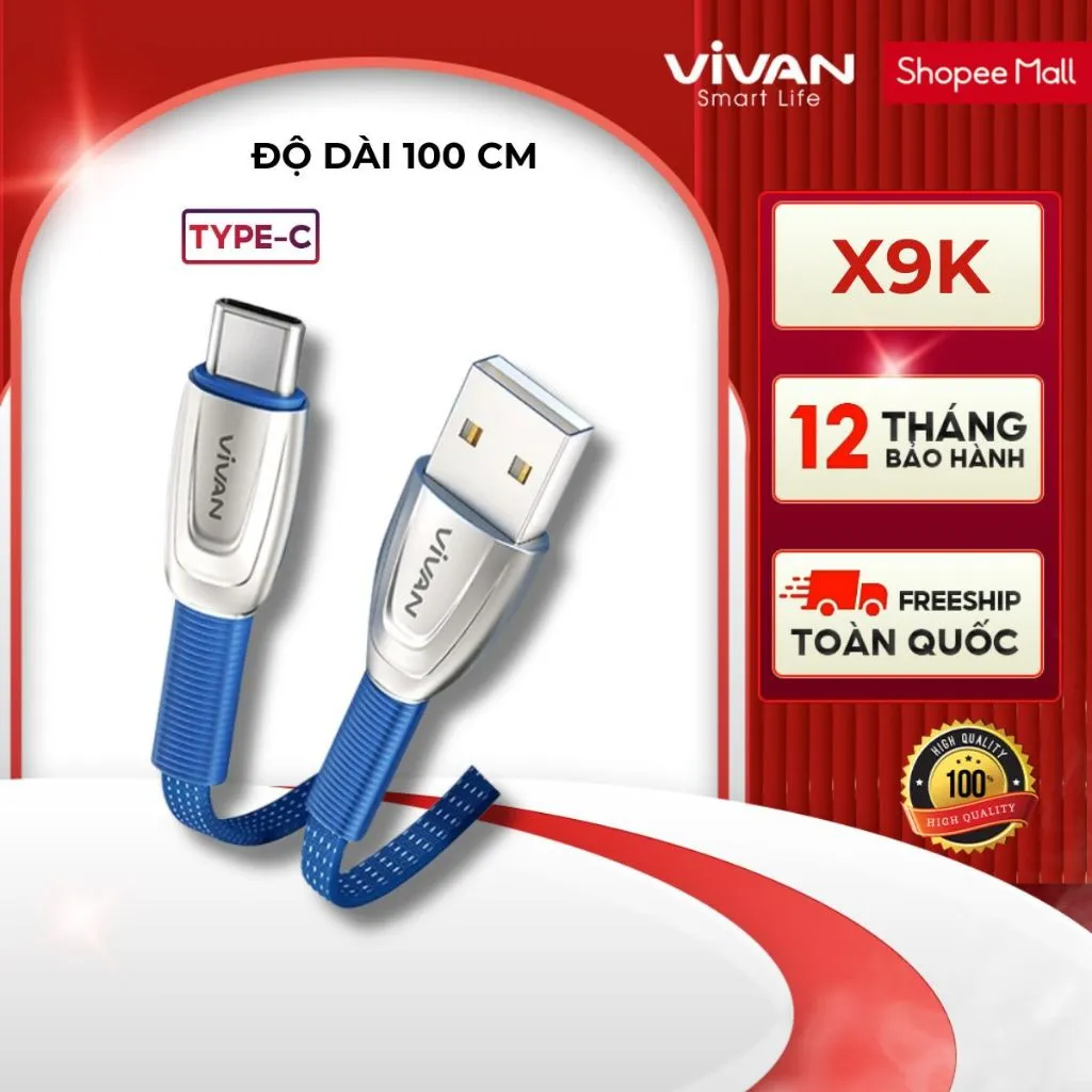 Ảnh Cáp Sạc Nhanh Type-C/ MICRO VIVAN BTK-CS/ BTK-MS 3A 1m 1