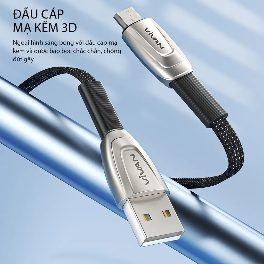 Ảnh Cáp Sạc Nhanh Type-C/ MICRO VIVAN BTK-CS/ BTK-MS 3A 1m 3
