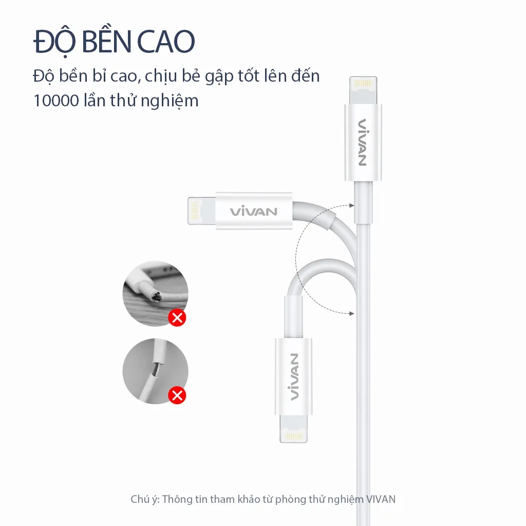 Ảnh Cáp Sạc Nhanh VIVAN KCL100S Type-C to Lighting 100cm Chuẩn Sạc Nhanh PD 20W Dây Chống Gãy Hàng Chính Hãng 3