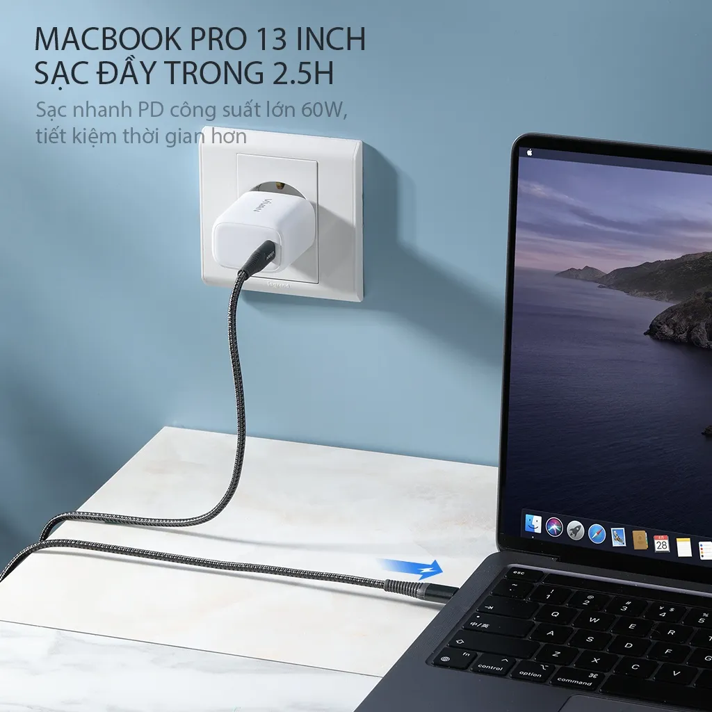 Ảnh Cáp Sạc Nhanh VIVAN KPD100S Type-C to Type-C 100cm Chuẩn Sạc Nhanh PD 60W Dây Chống Gãy Hàng Chính Hãng 2