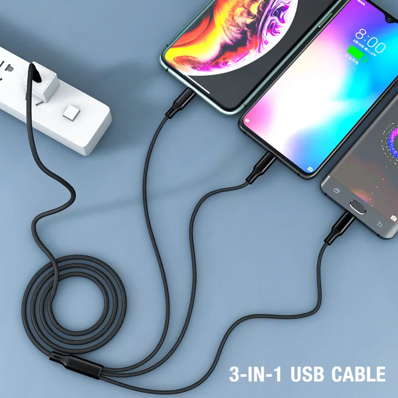 Ảnh Cáp Sạc PD Fonken 3 Trong 1 Type C Sang USB-C / Micro USB / iOS 2