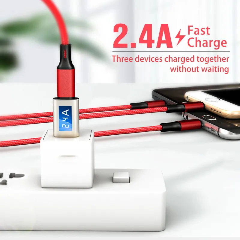 Ảnh Cáp Sạc PD Fonken 3 Trong 1 Type C Sang USB-C / Micro USB / iOS 3