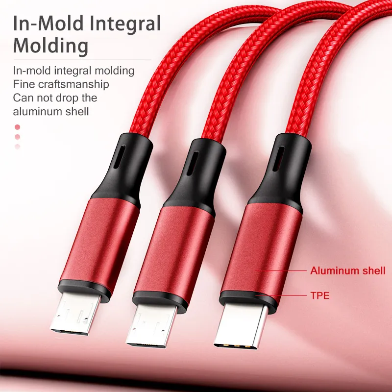 Ảnh Cáp Sạc PD Fonken 3 Trong 1 Type C Sang USB-C / Micro USB / iOS 4