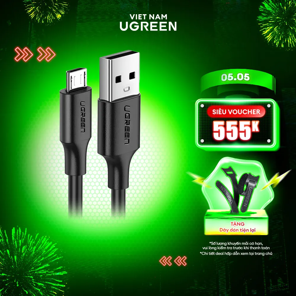 Ảnh Cáp sạc USB 2.0 A sang Micro Ugreen US289 | Sạc nhanh | Tốc độ truyền 480Mbps | Bảo Hành 1 đổi 1 18 Tháng | 60134 60135 1