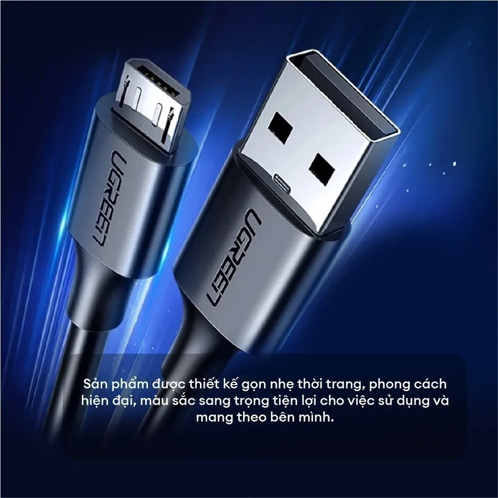 Ảnh Cáp sạc USB 2.0 A sang Micro Ugreen US289 | Sạc nhanh | Tốc độ truyền 480Mbps | Bảo Hành 1 đổi 1 18 Tháng | 60134 60135 4