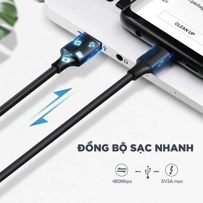 Ảnh Cáp sạc USB 2.0 A sang USB C Ugreen US287 | Tốc độ truyền 480Mbps | Bảo Hành 1 đổi 1 18 Tháng | 60225 60114 2
