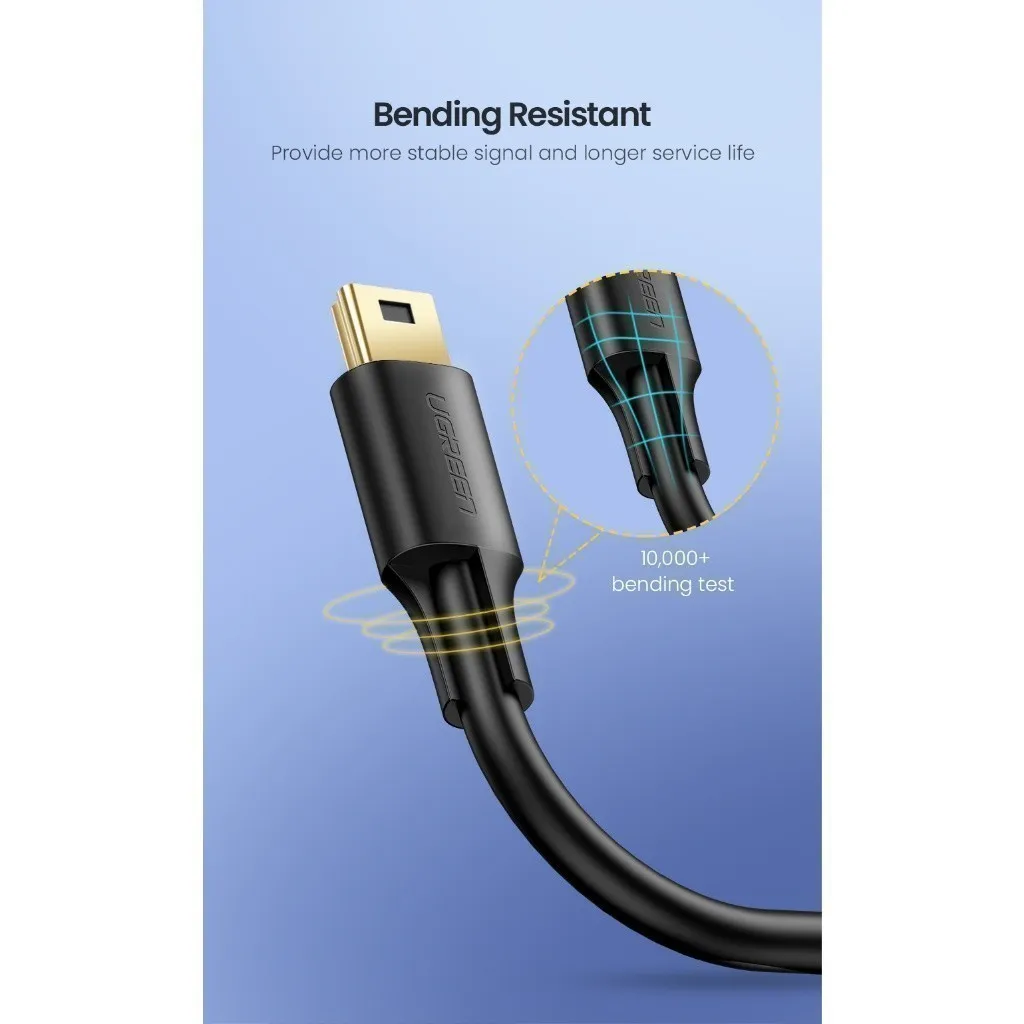 Ảnh Cáp sạc USB 2.0 sang mini USB UGREEN US132 | Hỗ trợ tốc độ 480Mbps | Đầu cáp mạ vàng | Bảo Hành 18 Tháng 1 Đổi 1 2