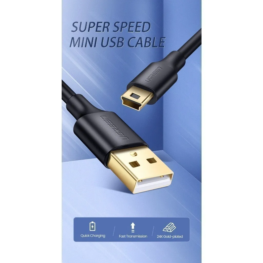 Ảnh Cáp sạc USB 2.0 sang mini USB UGREEN US132 | Hỗ trợ tốc độ 480Mbps | Đầu cáp mạ vàng | Bảo Hành 18 Tháng 1 Đổi 1 3