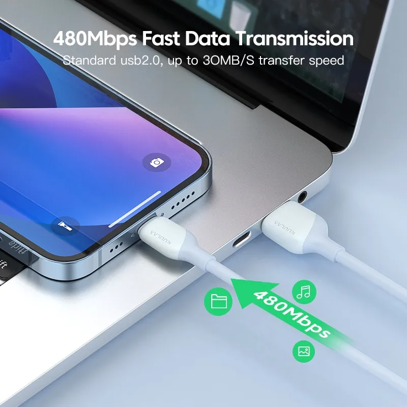Ảnh Cáp sạc USB KUULAA lightning MFi dài 1 mét thích hợp cho for iPhone 13 12 mini 8 7 6 Plus 5 1