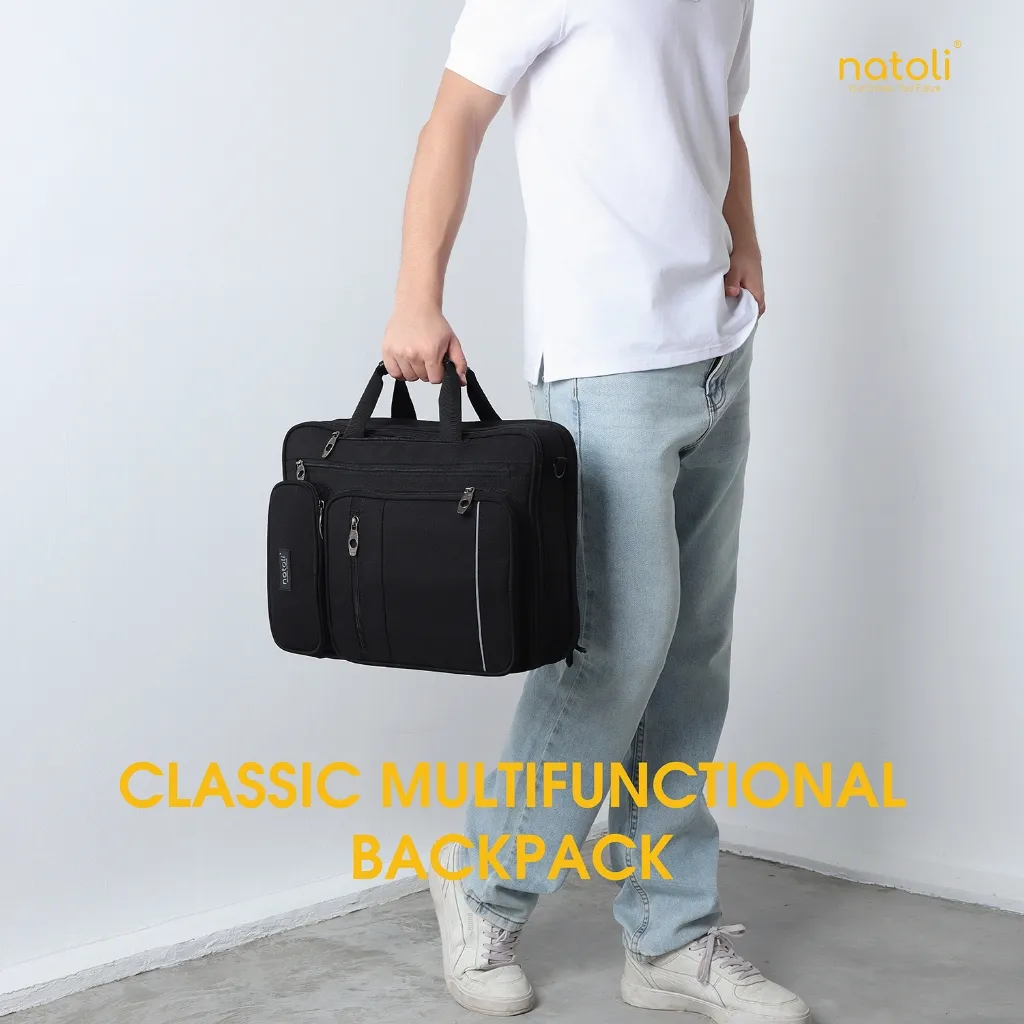 Ảnh Cặp sách đi học cấp 2, cấp 3 NATOLI Cặp đa năng, Balo đa năng nhiều ngăn BST Classic Multifunctional Backpack B17 3