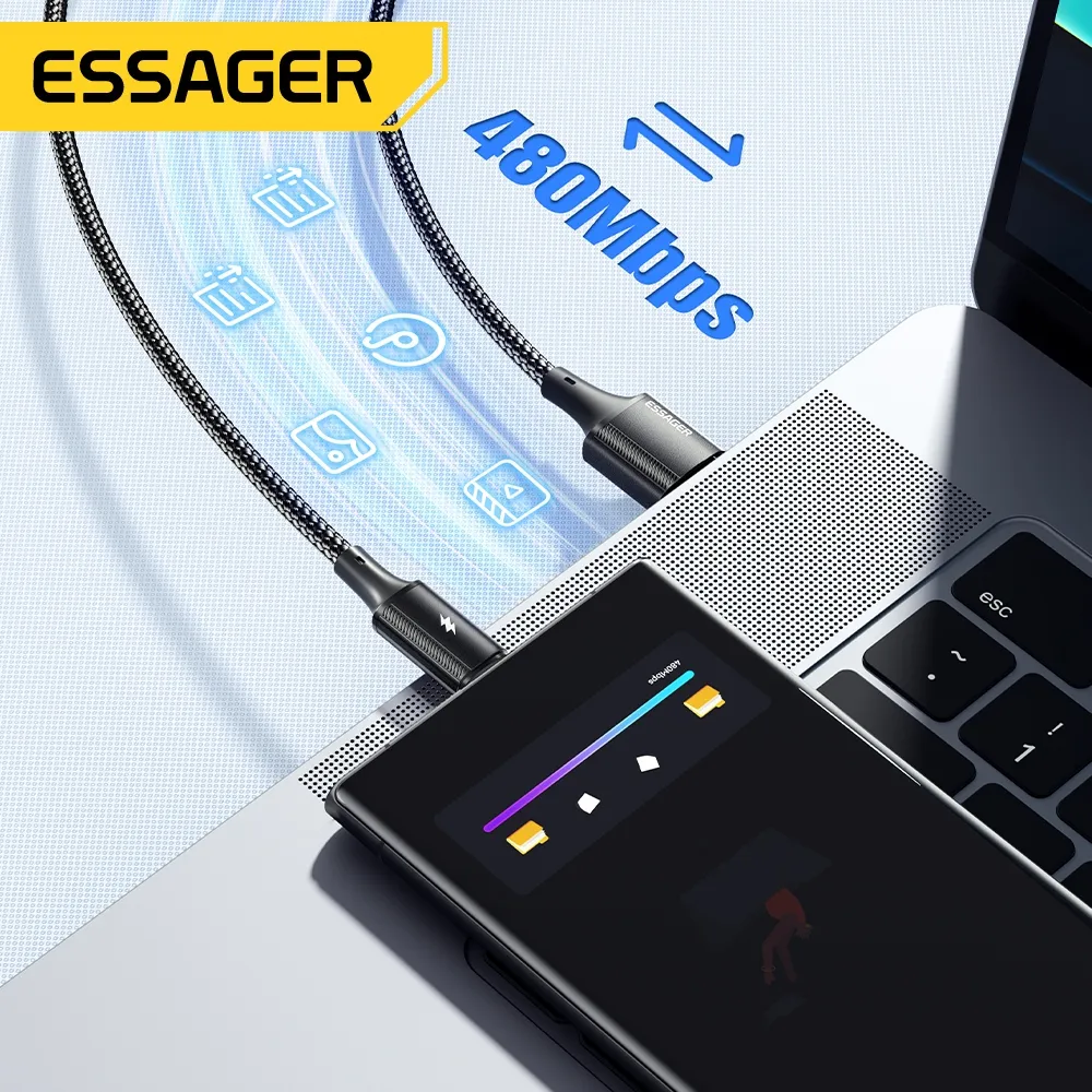 Ảnh Cáp Usb Essager 120W Type C cho dây sạc nhanh xiaomi 6A 3