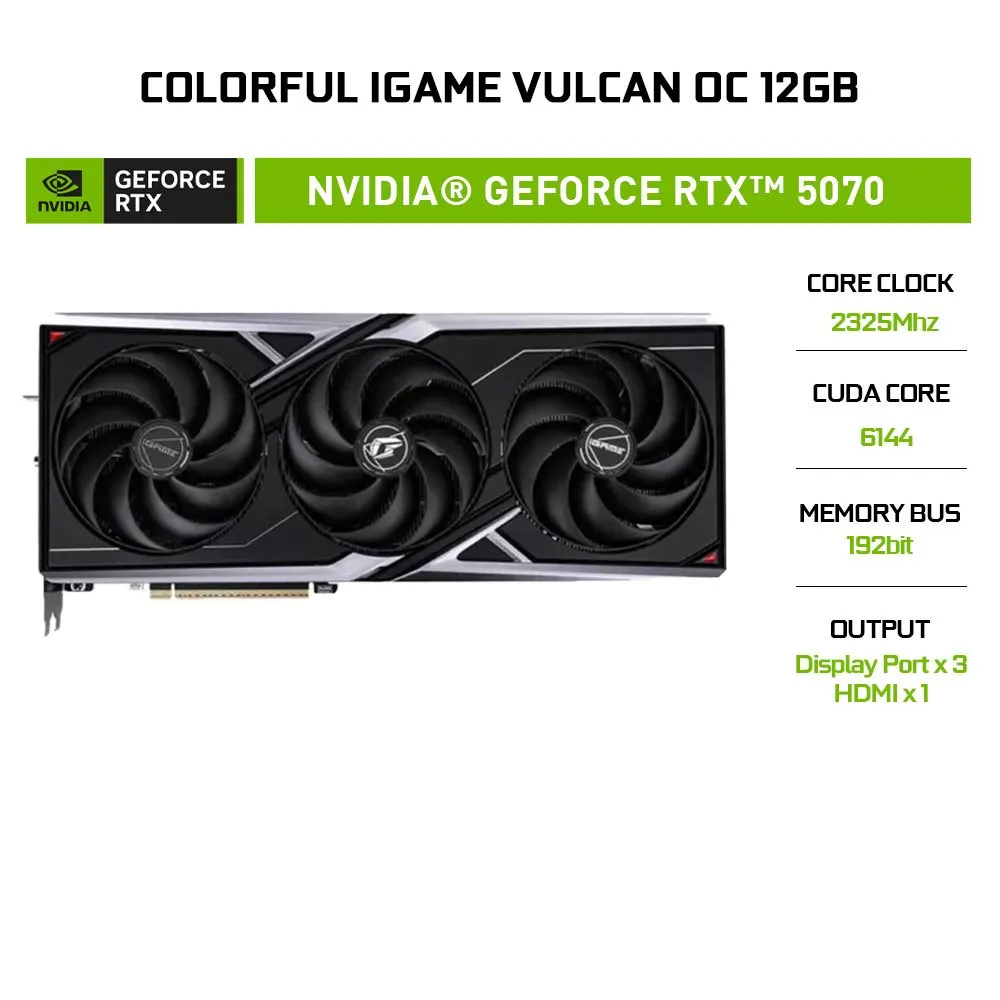 Ảnh Card màn hình VGA Colorful iGame GeForce RTX 5070 Vulcan OC 12GB 1