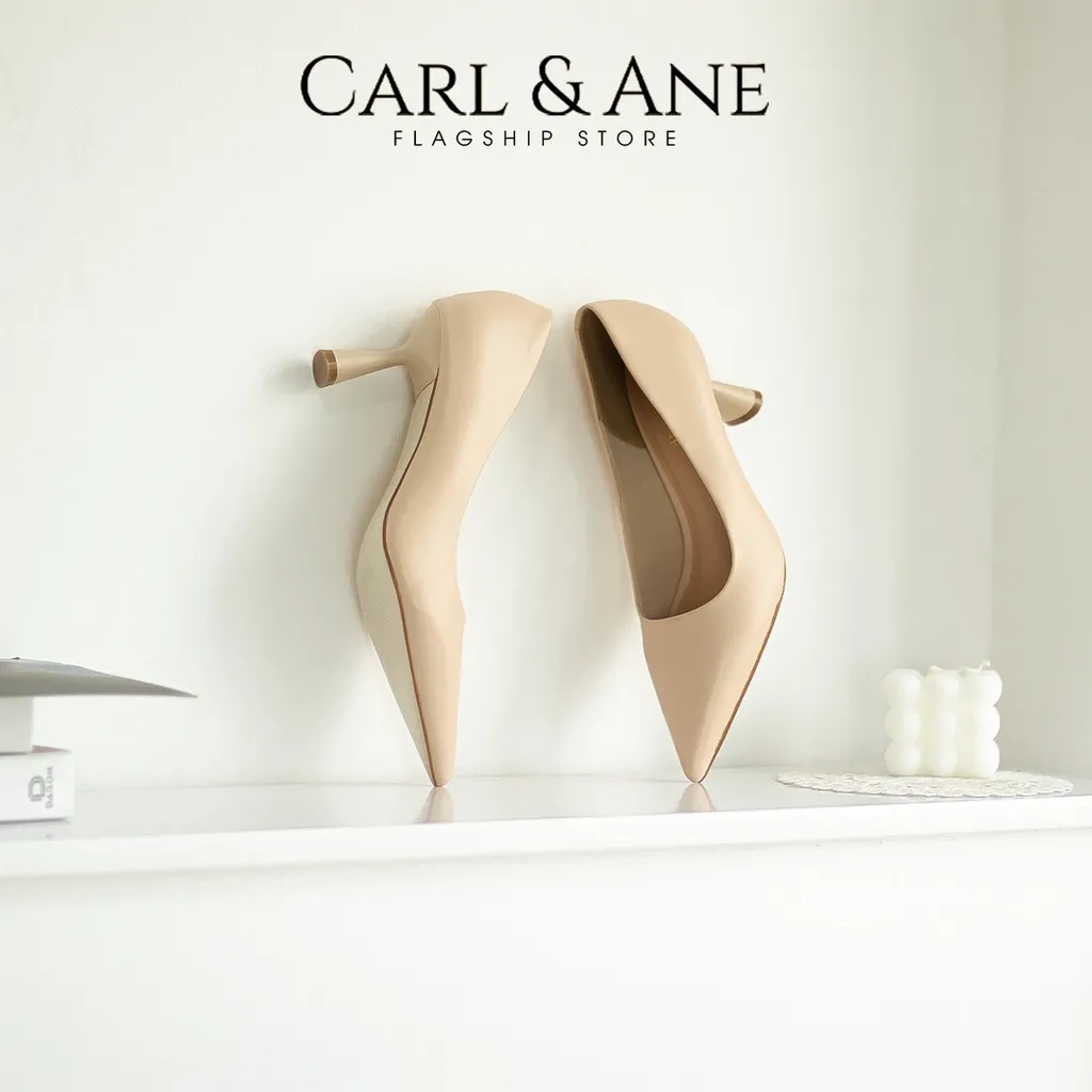 Ảnh Carl & Ane - Giày cao gót bít mũi thời trang công sở gót nhọn cao 7cm màu cà phê - CP014 2
