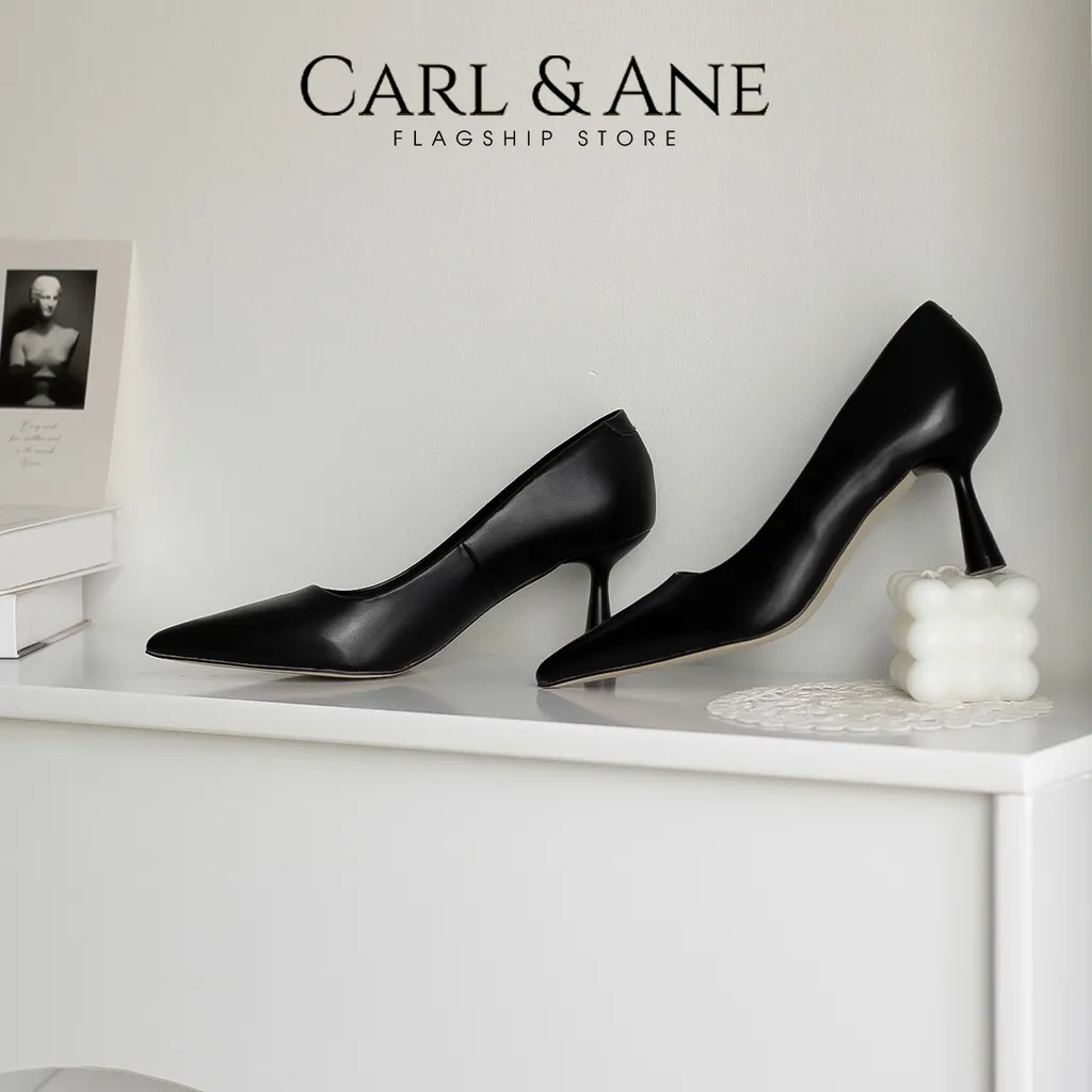 Ảnh Carl & Ane - Giày cao gót bít mũi thời trang công sở gót nhọn cao 7cm màu cà phê - CP014 3