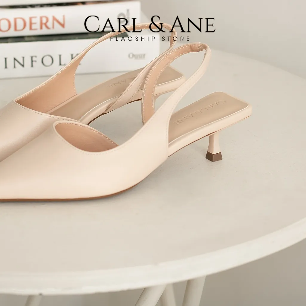 Ảnh Carl & Ane - Giày cao gót nữ dáng Slingback mũi nhọn phong cách thanh lịch màu đen - CL037 3