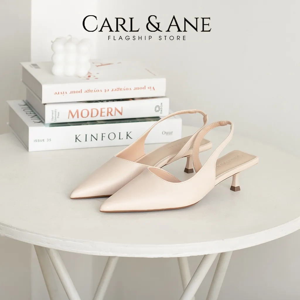 Ảnh Carl & Ane - Giày cao gót nữ dáng Slingback mũi nhọn phong cách thanh lịch màu đen - CL037 4