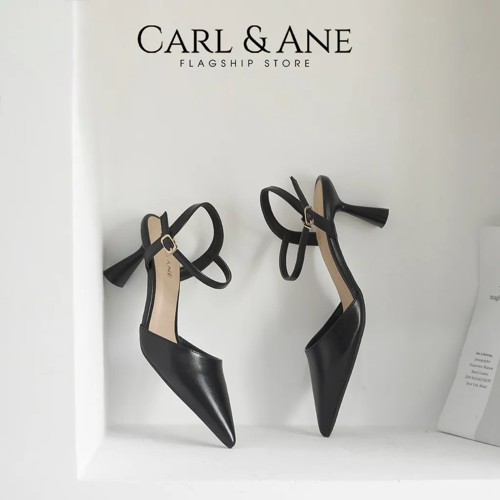 Ảnh Carl & Ane - Giày cao gót nữ mũi nhọn phong cách thanh lịch cao 7cm màu đen - CL039 1