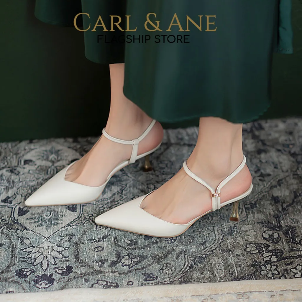 Ảnh Carl & Ane - Giày cao gót quai mảnh mũi nhọn phong cách Hàn Quốc màu nude - CL019 4