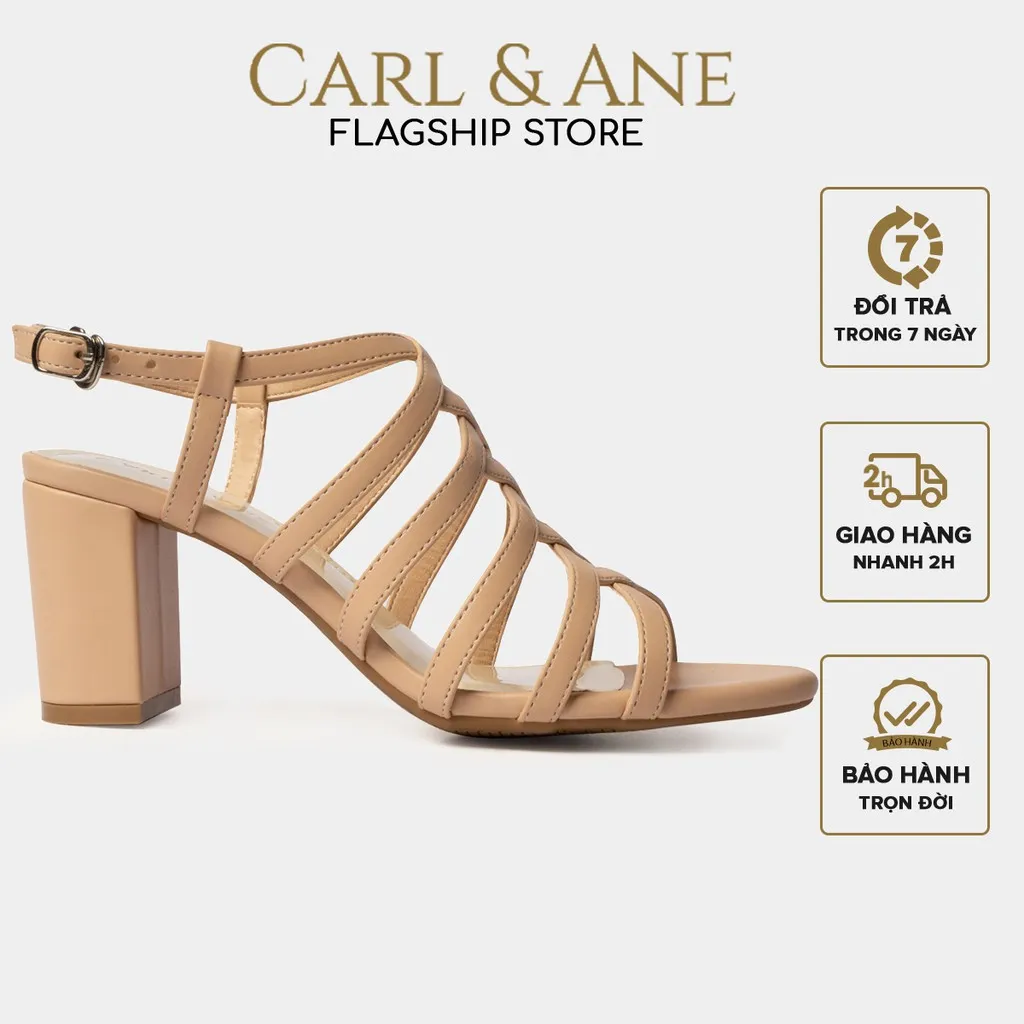 Ảnh Carl & Ane - Sandal cao gót nữ kiểu dáng chiến binh thời trang màu kem _ CS001 1