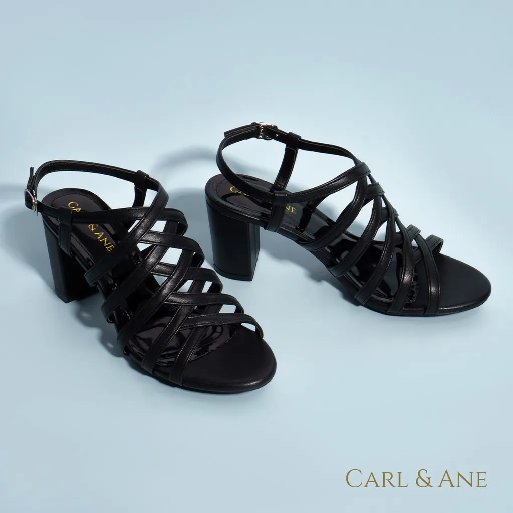 Ảnh Carl & Ane - Sandal cao gót nữ kiểu dáng chiến binh thời trang màu đen _ CS001 3