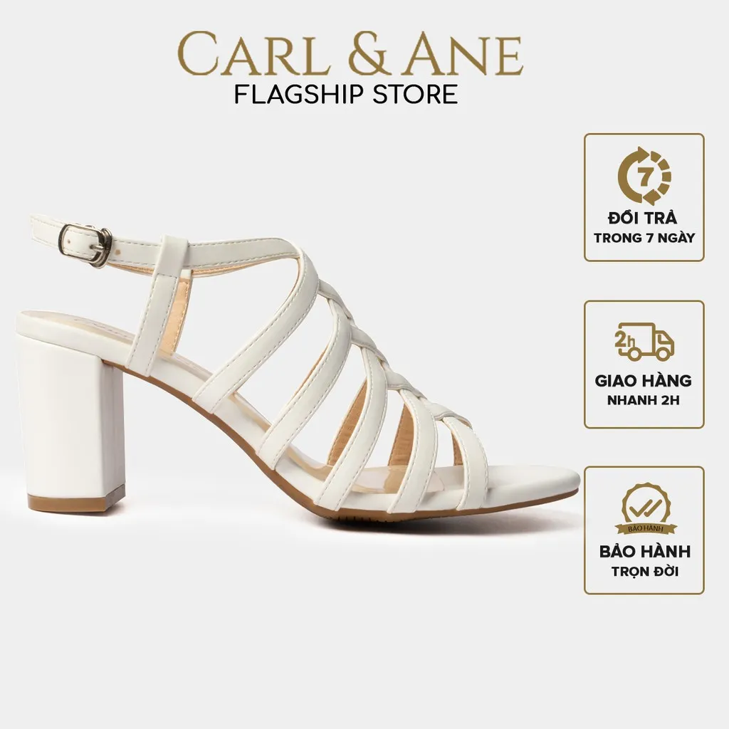 Ảnh Carl & Ane - Sandal cao gót nữ kiểu dáng chiến binh thời trang màu trắng _ CS001 1