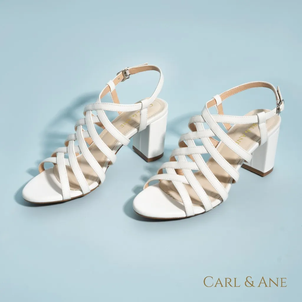 Ảnh Carl & Ane - Sandal cao gót nữ kiểu dáng chiến binh thời trang màu trắng _ CS001 2