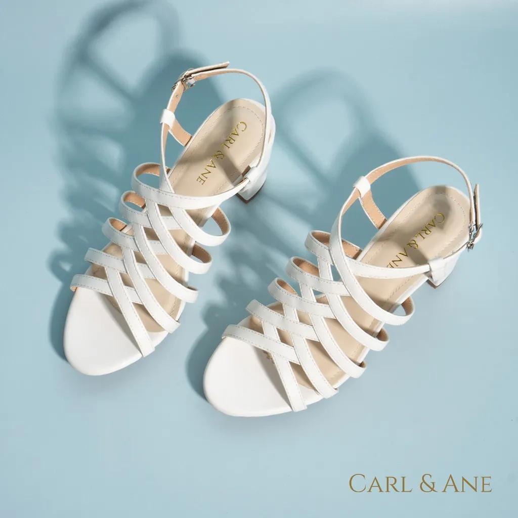 Ảnh Carl & Ane - Sandal cao gót nữ kiểu dáng chiến binh thời trang màu trắng _ CS001 3