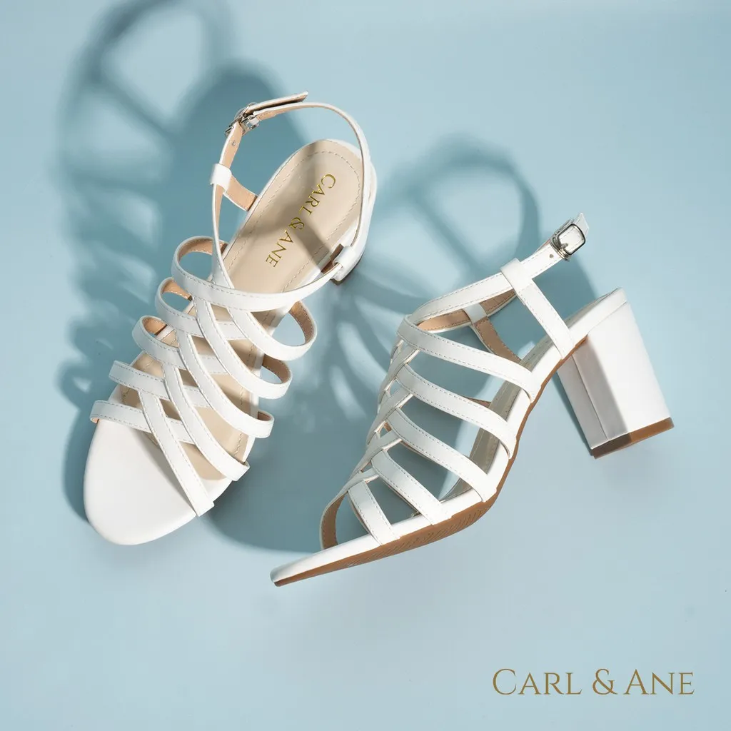 Ảnh Carl & Ane - Sandal cao gót nữ kiểu dáng chiến binh thời trang màu trắng _ CS001 4