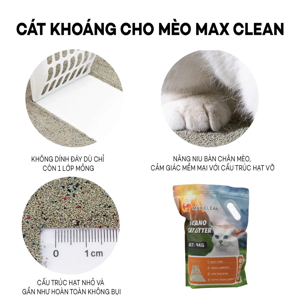 Ảnh Cát Khoáng Cho Mèo Max Clean, Cát Vệ Sinh Cao Cấp Chuyên Dùng Cho Máy Vệ Sinh, Máy Dọn Phân Mèo 4