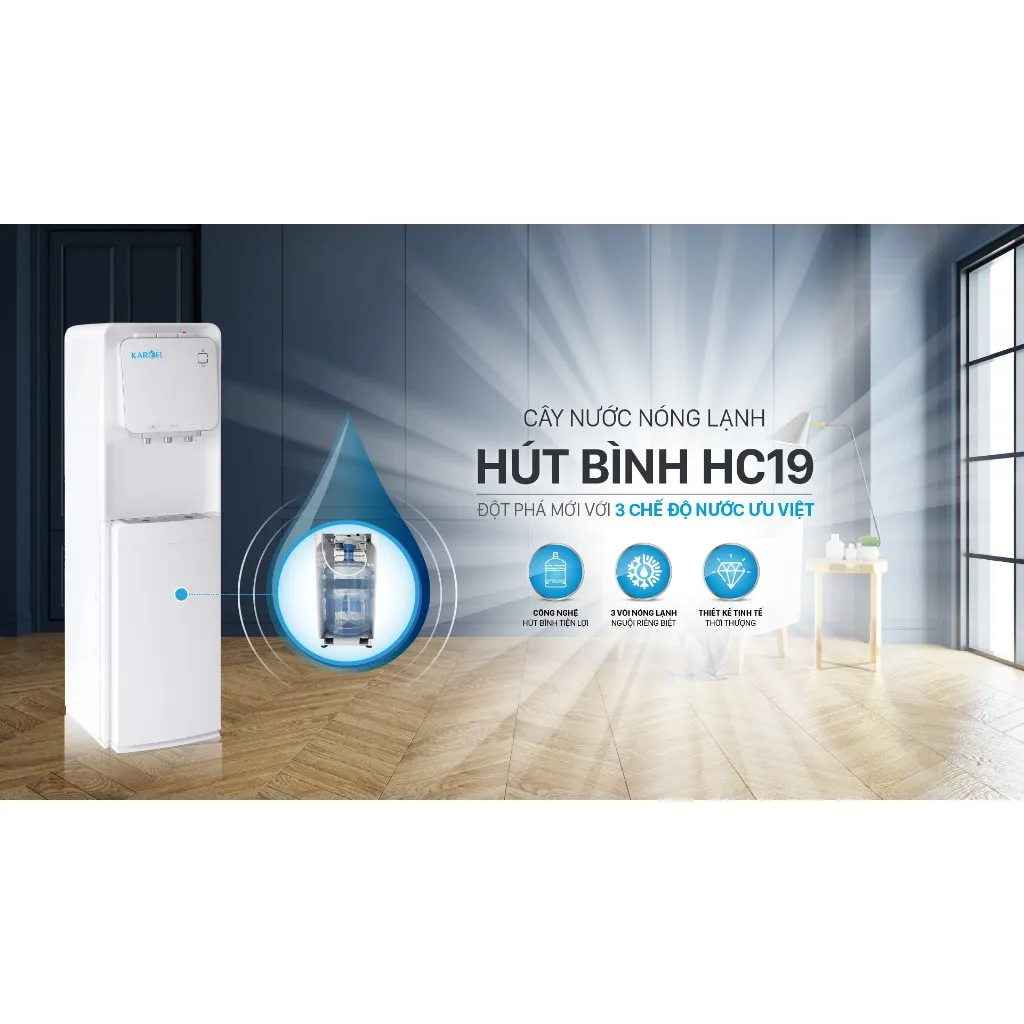 Ảnh Cây Nước Nóng Lạnh Hút Bình Karofi HC19 Công Nghệ Hiện Đại, Thiết Kế Độc Đáo 2