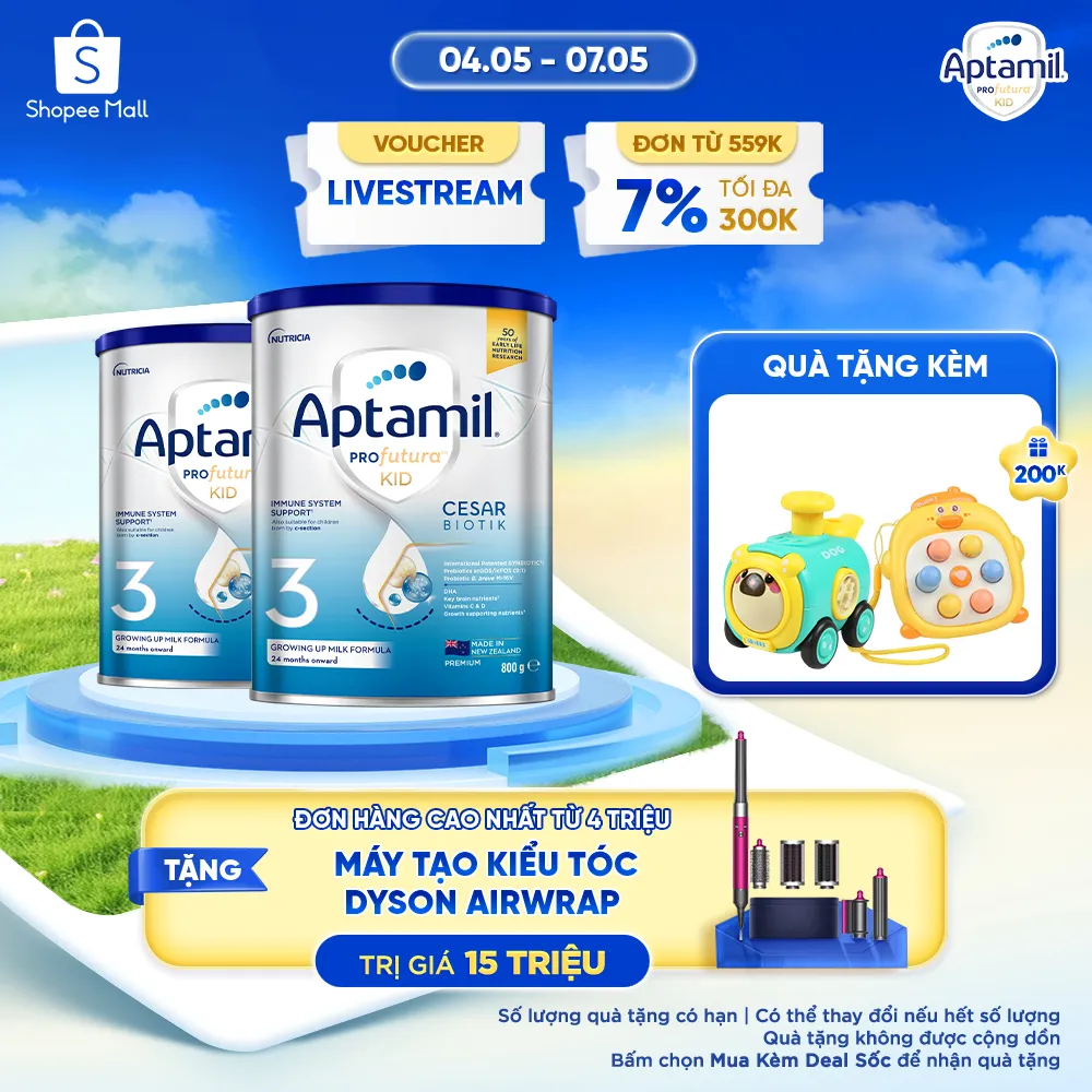 Sữa Aptamil Profutura Kid 3 (2-6t): Synbiotic Đề Kháng & Trí Não
