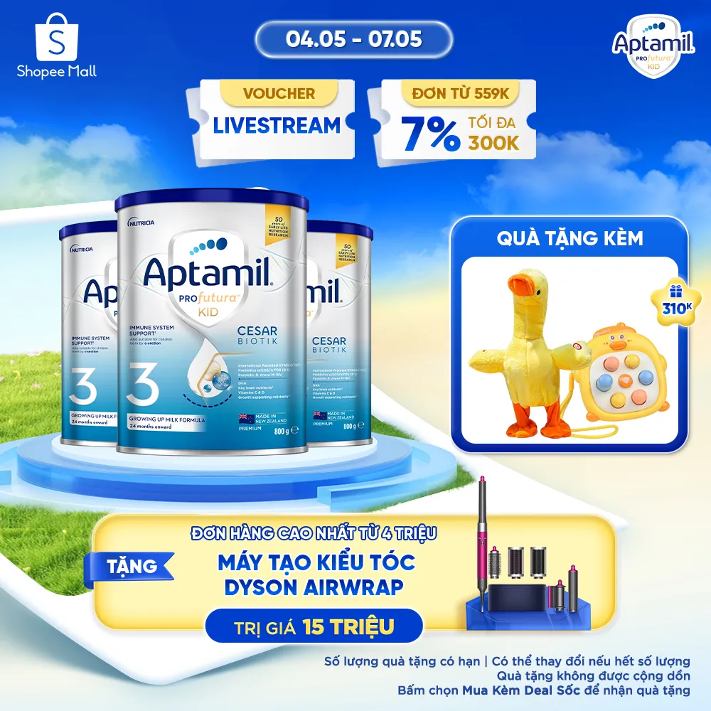 Đánh Giá Sữa Aptamil Profutura Kid Cesarbiotik Số 3 (2-6 Tuổi) | Tăng Đề Kháng & Trí Não Vượt Trội Từ New Zealand