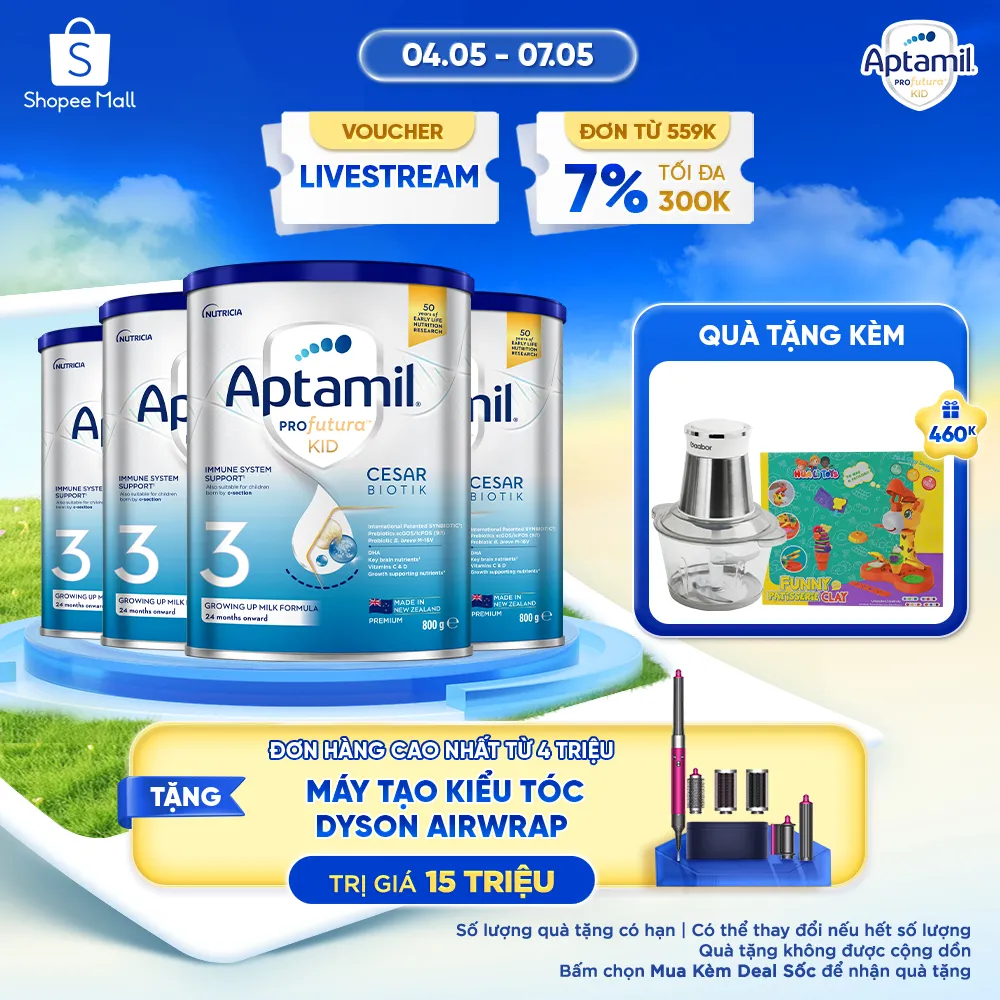 Ảnh CB 4 Sữa bột Aptamil Profutura Kid Cesarbiotik New Zealand số 3 - Synbiotic độc quyền cho bé từ 2-6 tuổi 1