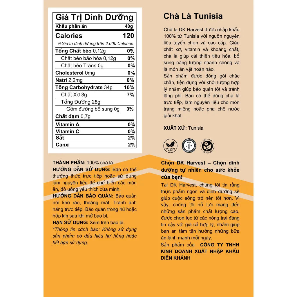 Ảnh Chà Là Nguyên Cành DK Harvest 450g - Nhập Khẩu Tunisia | Tự Nhiên, Dẻo Ngọt, Giàu Dinh Dưỡng 3