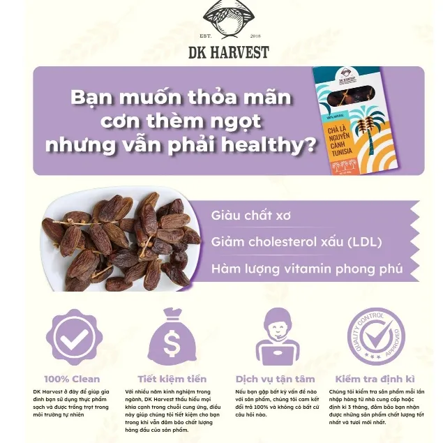 Ảnh Chà Là Nguyên Cành DK Harvest 450g - Nhập Khẩu Tunisia | Tự Nhiên, Dẻo Ngọt, Giàu Dinh Dưỡng 4