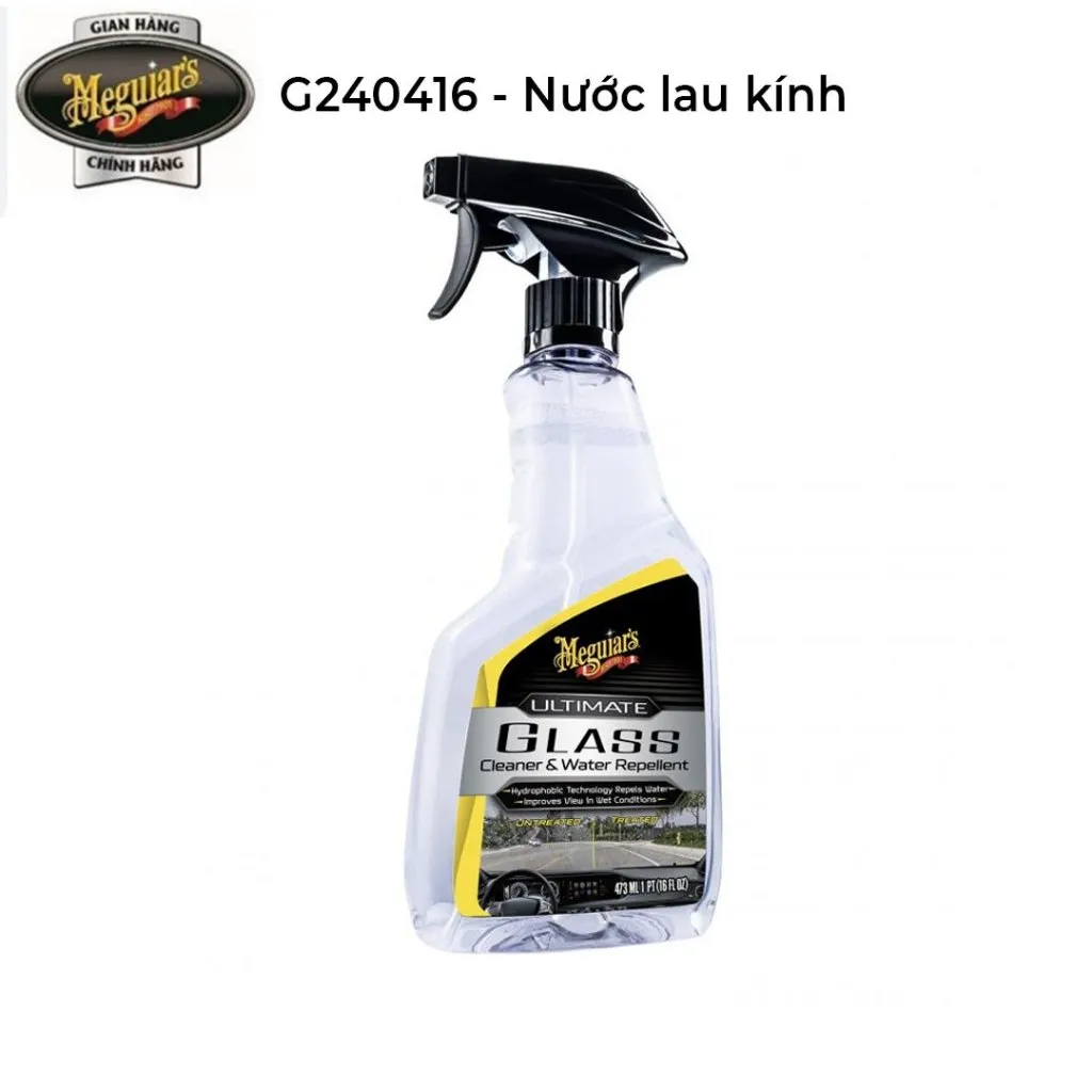 Ảnh Chai vệ sinh kính tạo hiệu ứng lá sen Meguiar's Ultimate Glass Cleaner & Water Repellent - G240416 1