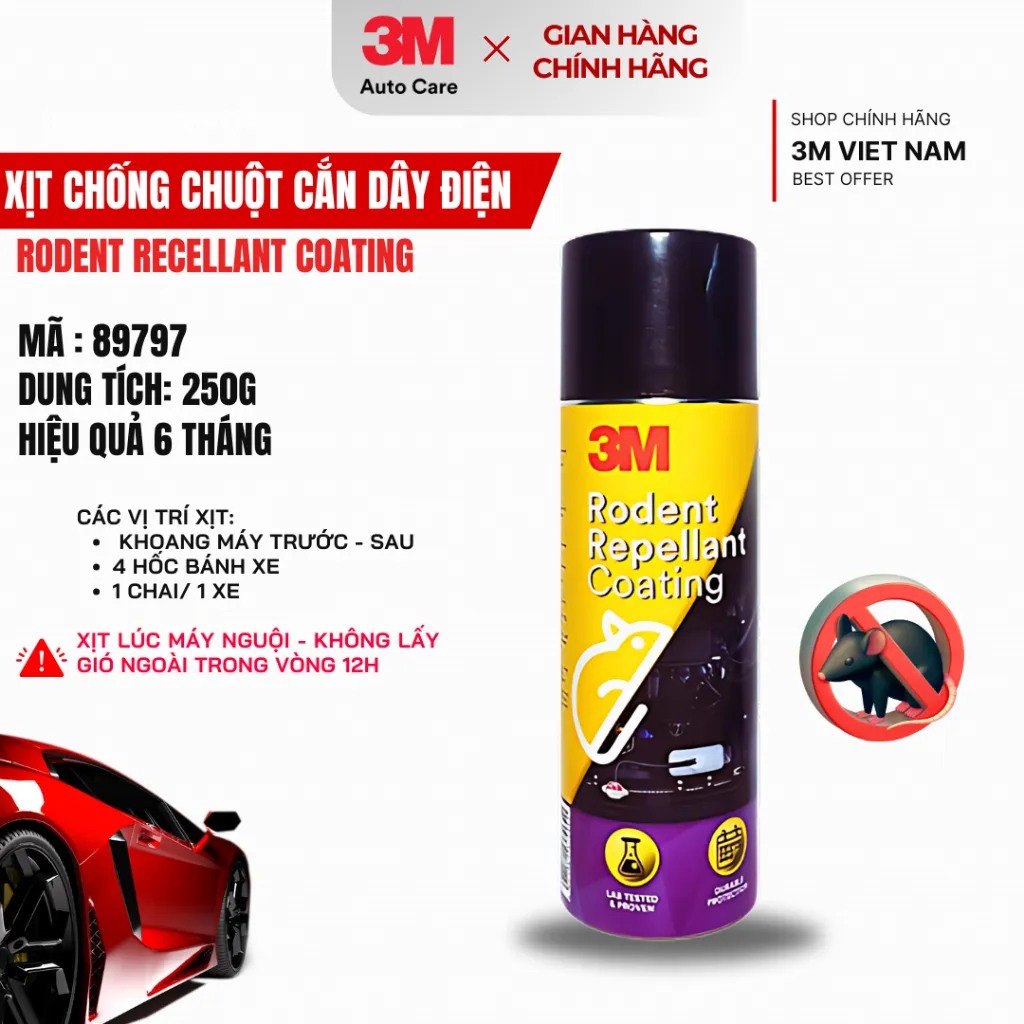 Ảnh Chai Xịt Chống Chuột căn dây điện khoang máy oto - 3M™ Rodent Repellant Coating 250G 2