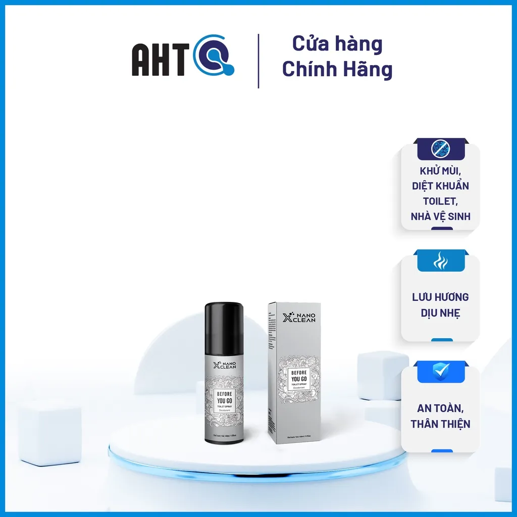 Ảnh CHAI XỊT DIỆT KHUẨN KHỬ MÙI BỒN CẦU TOILET NHÀ VỆ SINH 40ML-NANO XCLEAN TOILET SPRAY- AHT CORP (AHTC) 2
